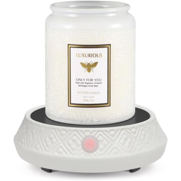 Electric Coffee Mug Warmer Candle Warmer Auto Off Timer Ceramic Cup Plate - Picture 1 of 7